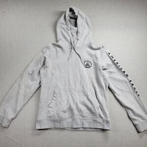 American Eagle Men's Sweatshirt Size M Gray Spell Out Logo Pullover Hoodie